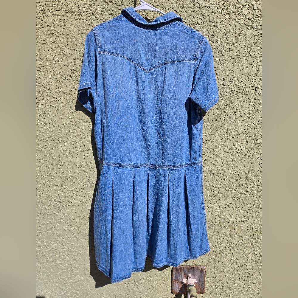 NWT Levis Denim Pleated A-Line Western Dress - Picture 3 of 3